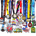 Logo personnalisé en gros prix pas cher Metal Sports Marathon Médaille Haltérophilie Médailles sportives avec ruban